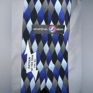 Grateful Dead silk neck tie Blue/black/gray